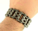 Gunmetal Jewelry Men's Primary Motorcycle Bike Chain Bracelet Gunmetal Stainless Steel SB233