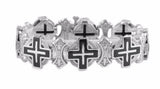 Men's Greek Halo Cross Flat Bracelet Stainless Steel SB237