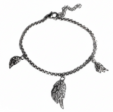 Ladies Angel Wing Adjustable Charm Bracelet Stainless Steel SB239