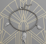 Ladies Angel Wing Adjustable Charm Bracelet Stainless Steel SB239