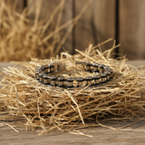 10mm / 8.5-inch Chrome / Black Bike Chain Bracelet<br>SB240