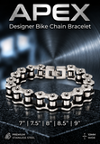 *NEW* 10mm Silver & Black "APEX" Bike Chain Bracelet Unisex Biker Stainless Steel SB243
