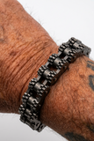 *NEW* 14mm Distressed "Gears" Bike Chain Bracelet Men's Biker Stainless Steel SB244