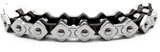 *NEW* 16mm Silver & Black "APEX" Bike Chain Bracelet Men's Biker Stainless Steel SB245