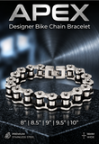 *NEW* 16mm Silver & Black "APEX" Bike Chain Bracelet Men's Biker Stainless Steel SB245