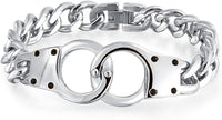 Biker Jewelry Men's Handcuff Bracelet Stainless Steel SB24