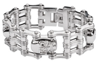 Men's Primary Motorcycle Bike Chain Bracelet Skull Links Stainless Steel SB25