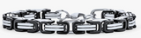 Men's or Women's Stainless Steel Byzantine Bracelet Black and Chrome SB28