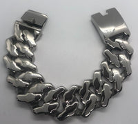 Stainless Men's Designer Fancy Link Bracelet Heavy and Wide SB29