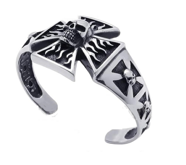Men's Iron Cross Biker Bracelet Stainless Steel SB35