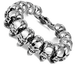 Biker Jewelry's Men's Stainless Steel Cracked Skull Bracelet Heavy SB37
