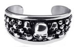 Men's Biker Jewelry Stainless Steel Skull Cuff Bracelet SB43