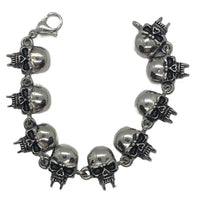 Vampire Stainless Steel Half Skull Biker Bracelet with Fangs SB48