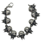 Vampire Stainless Steel Half Skull Biker Bracelet with Fangs SB48