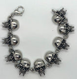Vampire Stainless Steel Half Skull Biker Bracelet with Fangs SB48