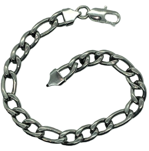 8mm Stainless Steel Figaro Bracelet SB49