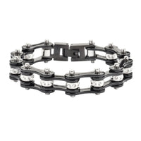 Biker Jewelry Stainless Steel Ladies Motorcycle Bike Chain Tennis Bracelet Black SB51