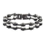 Biker Jewelry Stainless Steel Ladies Motorcycle Bike Chain Tennis Bracelet Black SB51