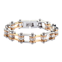 Biker Jewelry Ladies Motorcycle Biker Chain Stainless Steel Bracelet Silver & Gold SB57