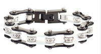 Biker Jewelry Ladies Motorcycle Bike Chain Stainless Steel Bracelet Black & White SB58