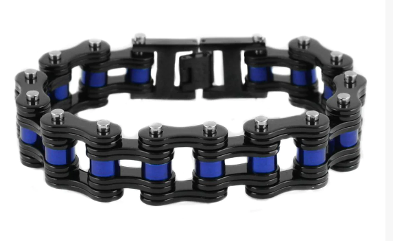 Biker Jewelry Men's Motorcycle Bike Chain Biker Bracelet Stainless Steel Black Blueish / Purplish SB66