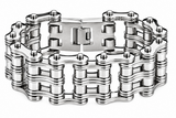 Men's 24mm All Chrome Primary Bike Chain Bracelet Stainless Steel<br> SB71