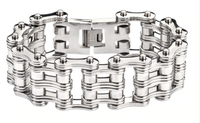 Men's Primary Motorcycle Biker Bracelet Chrome Stainless Steel SB71