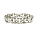 Ladies 12mm Stainless Steel Bling Motorcycle Tennis Bracelet Double Rows SB82