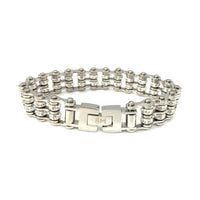 Ladies 12mm Stainless Steel Bling Motorcycle Tennis Bracelet Double Rows SB82