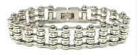 Ladies 12mm Stainless Steel Bling Motorcycle Tennis Bracelet Double Rows SB82