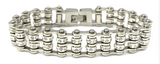 Ladies 12mm Stainless Steel Bling Motorcycle Tennis Bracelet Double Rows SB82