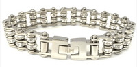 Ladies 12mm Stainless Steel Bling Motorcycle Tennis Bracelet Double Rows SB82