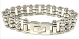 Ladies 12mm Stainless Steel Bling Motorcycle Tennis Bracelet Double Rows SB82
