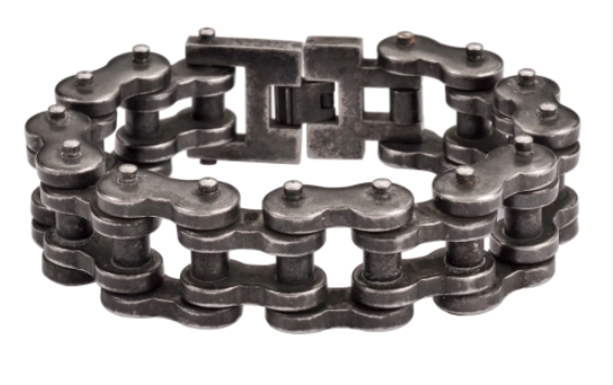 Men's Motorcycle Bike Chain Bracelet Distressed Antique Finish Stainless Steel SB86