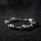 Punisher Piston & Skull Link Bracelet 15mm Biker Stainless Steel<br> SB8