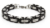 7mm Byzantine Unisex Bracelet Stainless Steel Two-Tone SB96