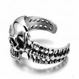Back Bone Skull Cuff Bracelet Men's Stainless Steel<br> SB9