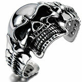 Back Bone Skull Cuff Bracelet Men's Stainless Steel<br> SB9