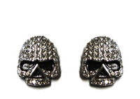 Small Unisex Bling Willie G Skull Post & Nut Earrings Stainless Steel SE18