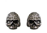 Small Unisex Bling Willie G Skull Post & Nut Earrings Stainless Steel SE18