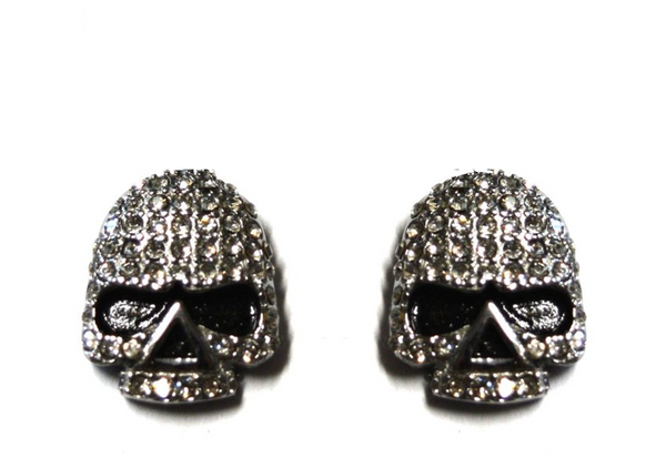 Small Unisex Bling Willie G Skull Post & Nut Earrings Stainless Steel SE18