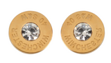 Biker Jewelry Bullet Gold Tone Earrings Stainless Steel SE1