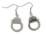 Ladies or Men Dangling Handcuff French Wire Earrings Stainless Steel SE29