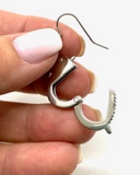 Ladies or Men Dangling Handcuff French Wire Earrings Stainless Steel SE29