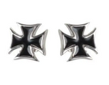 Jewelry Unisex Black Iron Cross Post & Nut Earrings Stainless Steel SE32