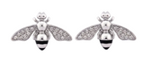 Biker Jewelry Stainless Steel Bumble Bee Bling Earrings SE38