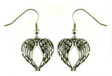 Heavy Metal Jewelry Winged Heart Earrings Stainless Steel SE39