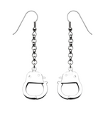 Long Chain Handcuff Dangle Earrings Unisex Stainless Steel SE6