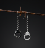 Long Chain Handcuff Dangle Earrings Unisex Stainless Steel SE6