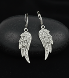 Lever Back Stainless-Steel Angel Wing Ladies Earrings SE76